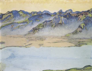 Aufsteigender Nebel über den Savoyer Alpen
